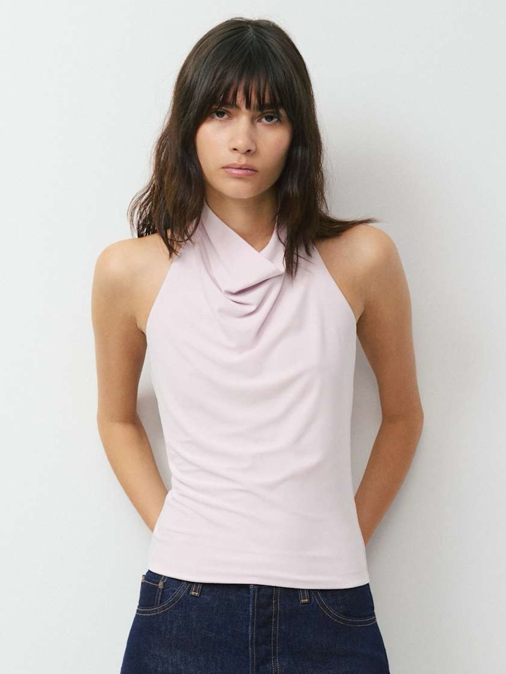 Aritzia “Smooth Matter Tower Halter Top” in Superplum Lilac